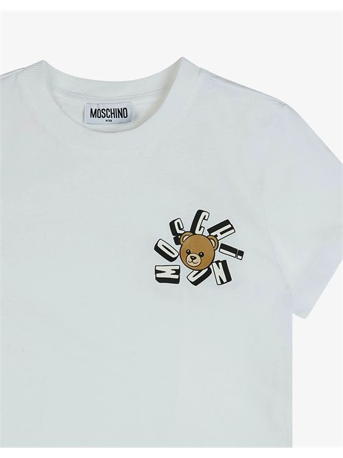 T-shirt in jersey di cotone Moschino Teddy Bear MOSCHINO KIDS | HUM05O-LAA03/10101